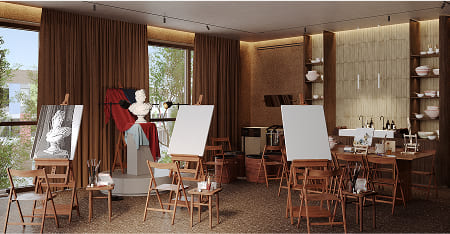 Арт-зал с подиумом